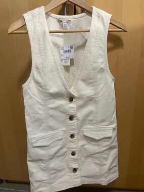 American eagle cream corduroy jumper dress XS New
